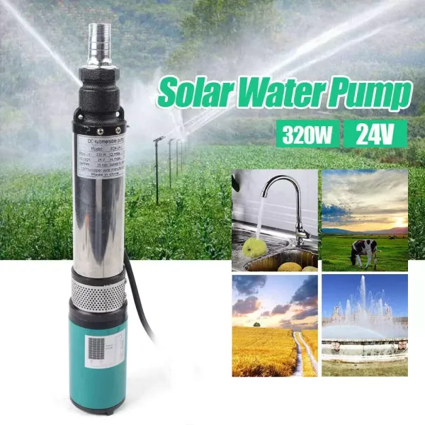 CNCEST 24V 320W Bomba sumergible solar Bomba de pozo profundo 5m³/h 25 m/ 82 ft CNCEST 24V 320W Bomba sumergible solar Bomba de pozo profundo 5m³/h 25 m/ 82 ft