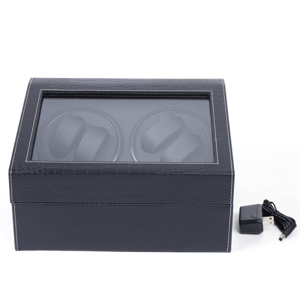 Expositor giratorio para relojes 4 + 6 relojes, caja de relojes de patrón de cocodrilo