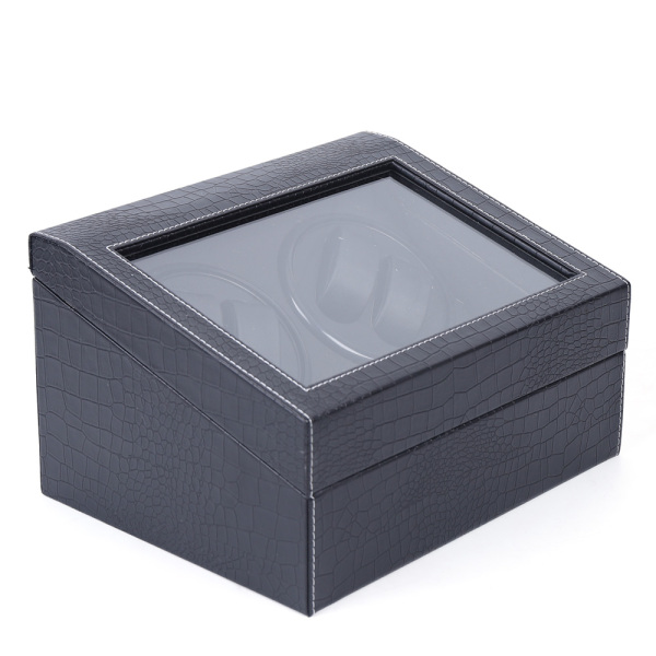 Expositor giratorio para relojes 4 + 6 relojes, caja de relojes de patrón de cocodrilo