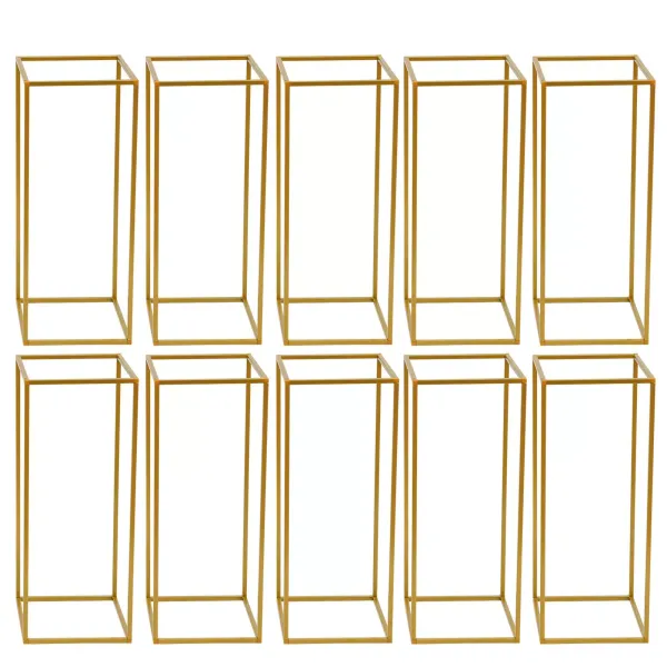 10 soportes para flores de boda, columna de flores de 60 cm de oro, metal, soporte decorativo para interiores y exteriores, como salón, balcón, jardín