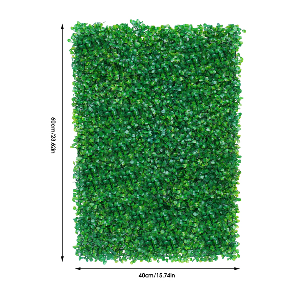 12 unidades 60 cm x 40 cm x 4 cm exterior artificial verde falsificados boj estera de decoración intimidad valla panel