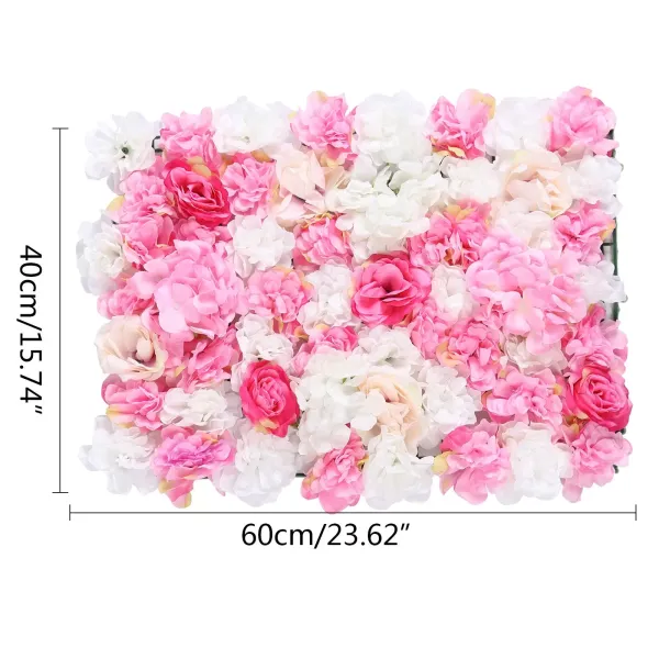 CNCEST 8 Piezas de Pared de Flores Artificiales- Pared de Rosas-champán Rosa para telón de Fondo- decoración de Pared de Boda CNCEST 8 Piezas de Pared de Flores Artificiales- Pared de Rosas-champán Rosa para telón de Fondo- decoración de Pared de Boda