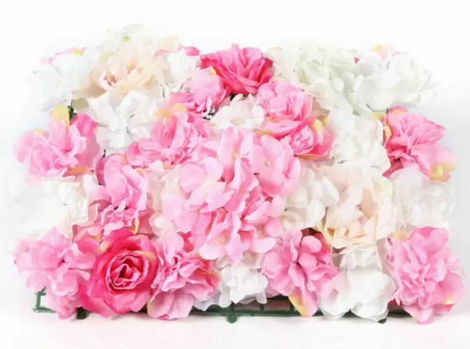 CNCEST 8 Piezas de Pared de Flores Artificiales- Pared de Rosas-champán Rosa para telón de Fondo- decoración de Pared de Boda