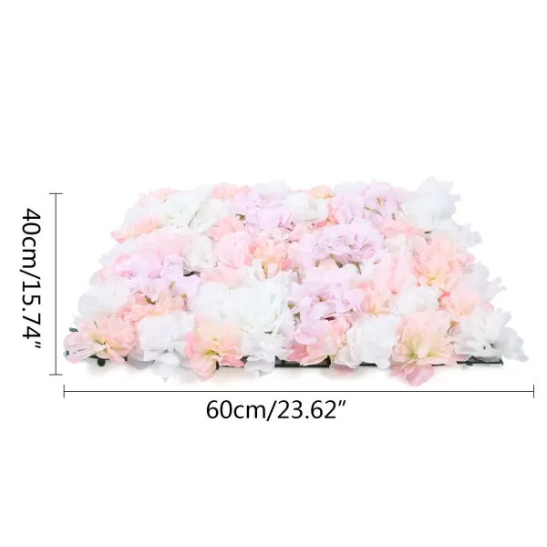 Pared de flores artificiales de hortensia rosa para pared, flores de seda, para jardín, boda, evento, lugar principal, fiesta, (rosa)
