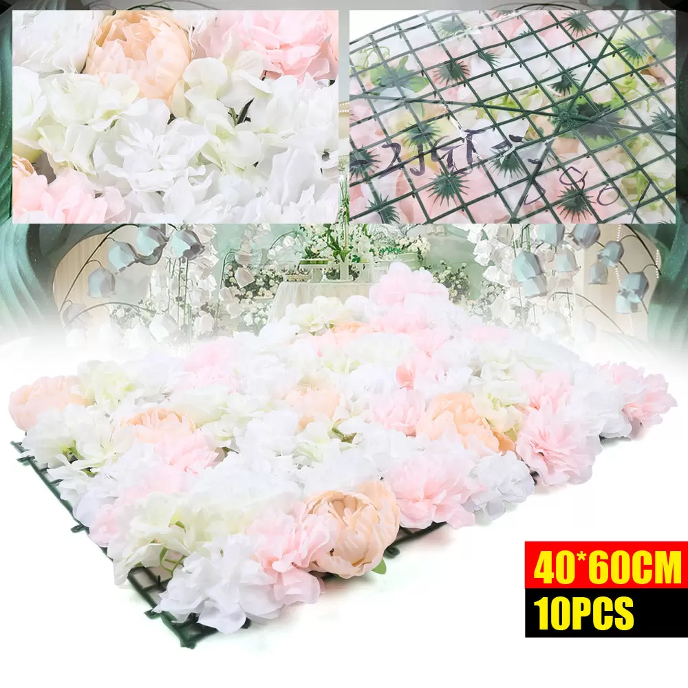 Pared de flores artificiales de hortensia rosa para pared, flores de seda, para jardín, boda, evento, lugar principal, fiesta, (rosa)