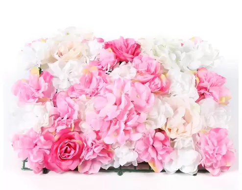 15 piezas de flores artificiales de seda para pared de bodas, decoración de fondo Venue (60 x 40 x 7 cm)