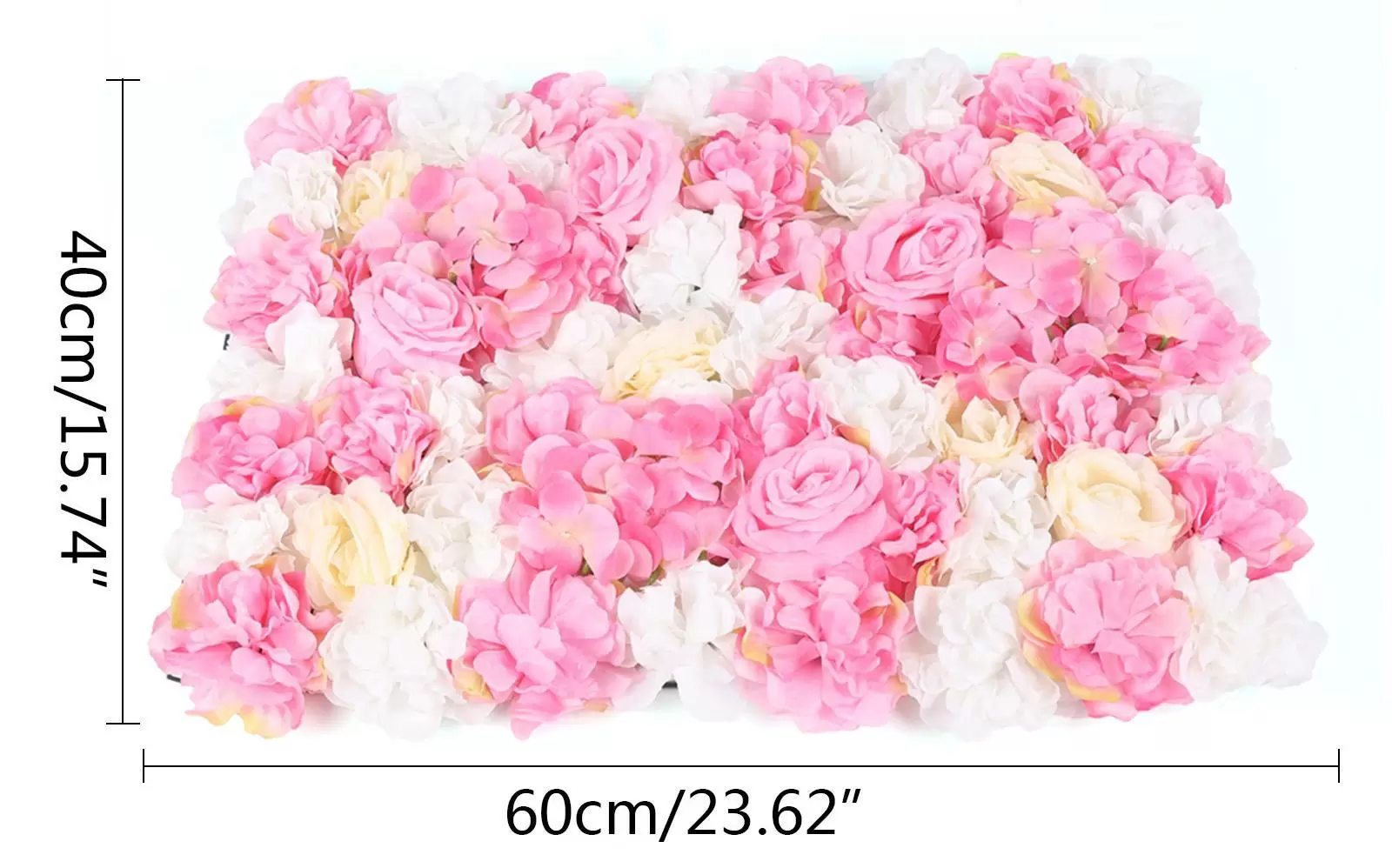 12 x flores artificiales de seda para pared de rosas, decoración DIY para bodas, calle, panel de 40 x 60 cm
