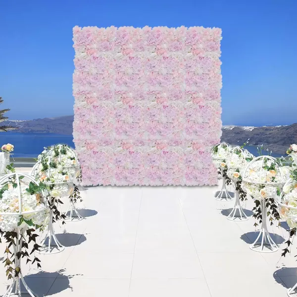 12 paneles de rosas artificiales para decoración de pared, 40 x 60 cm, rosa hortensia rosa claro 12 paneles de rosas artificiales para decoración de pared, 40 x 60 cm, rosa hortensia rosa claro