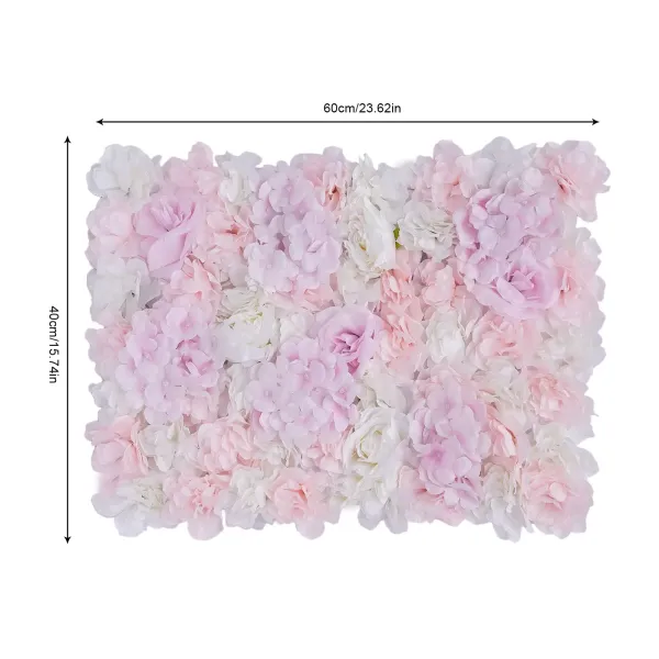12 paneles de rosas artificiales para decoración de pared, 40 x 60 cm, rosa hortensia rosa claro 12 paneles de rosas artificiales para decoración de pared, 40 x 60 cm, rosa hortensia rosa claro