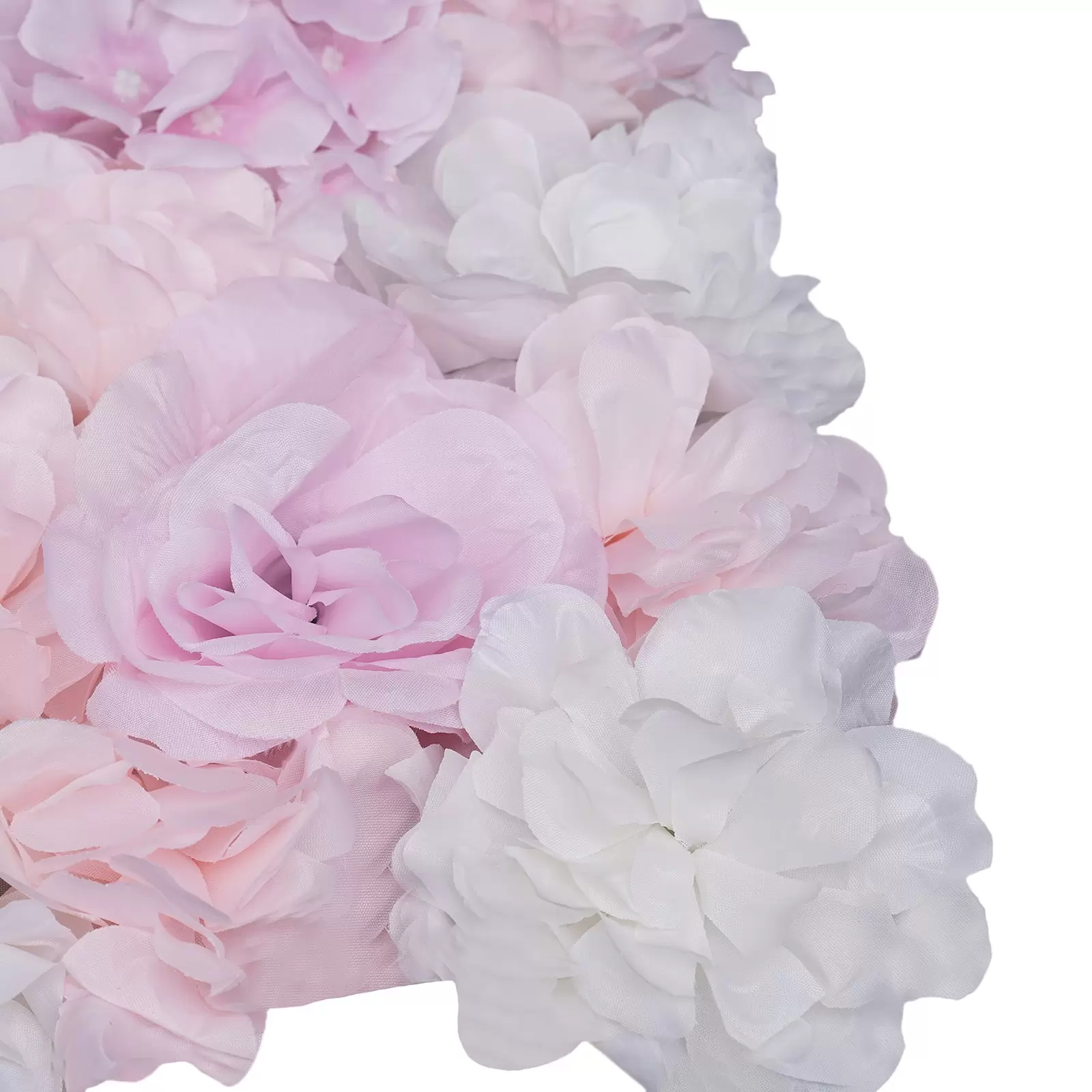 12 paneles de rosas artificiales para decoración de pared, 40 x 60 cm, rosa hortensia rosa claro