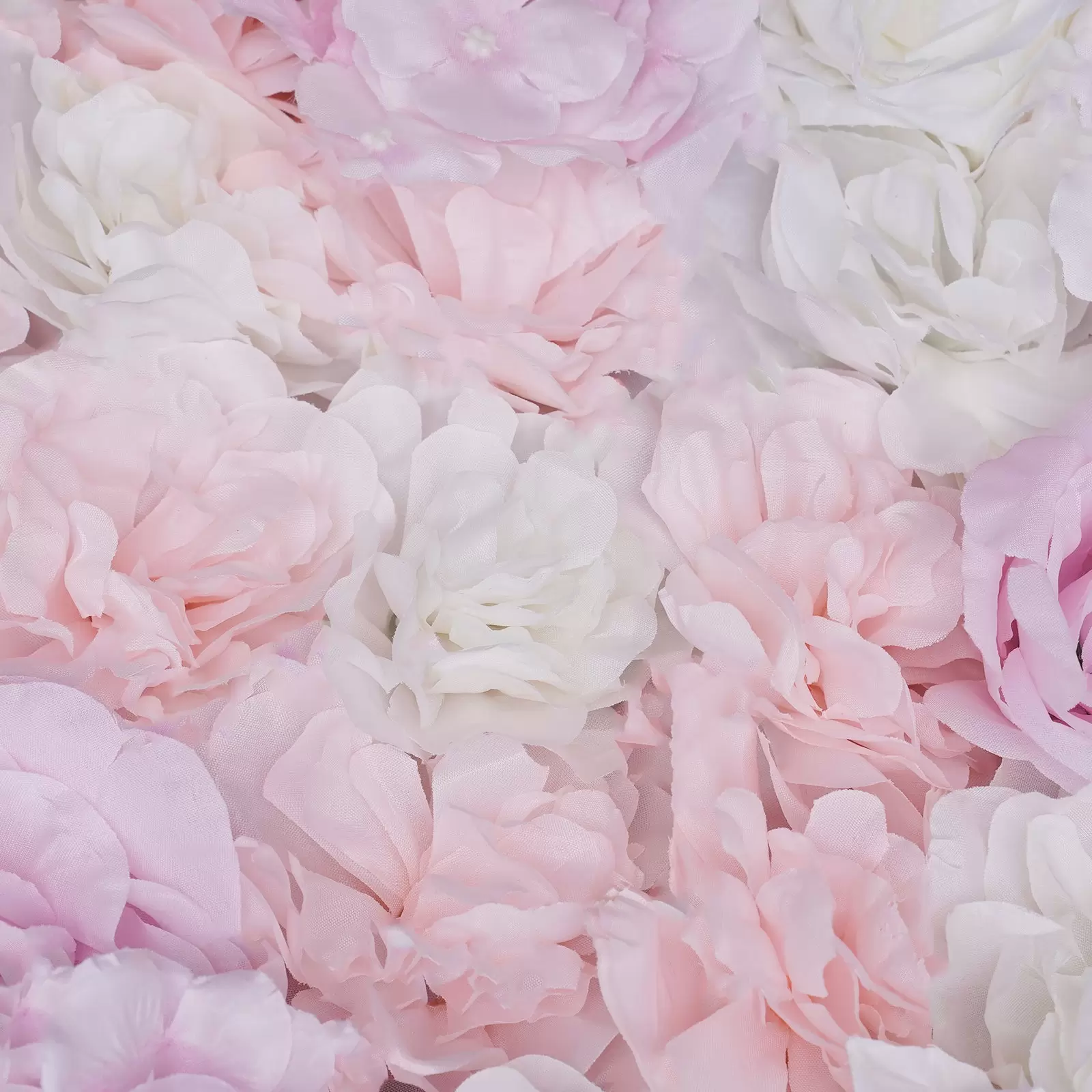 12 paneles de rosas artificiales para decoración de pared, 40 x 60 cm, rosa hortensia rosa claro