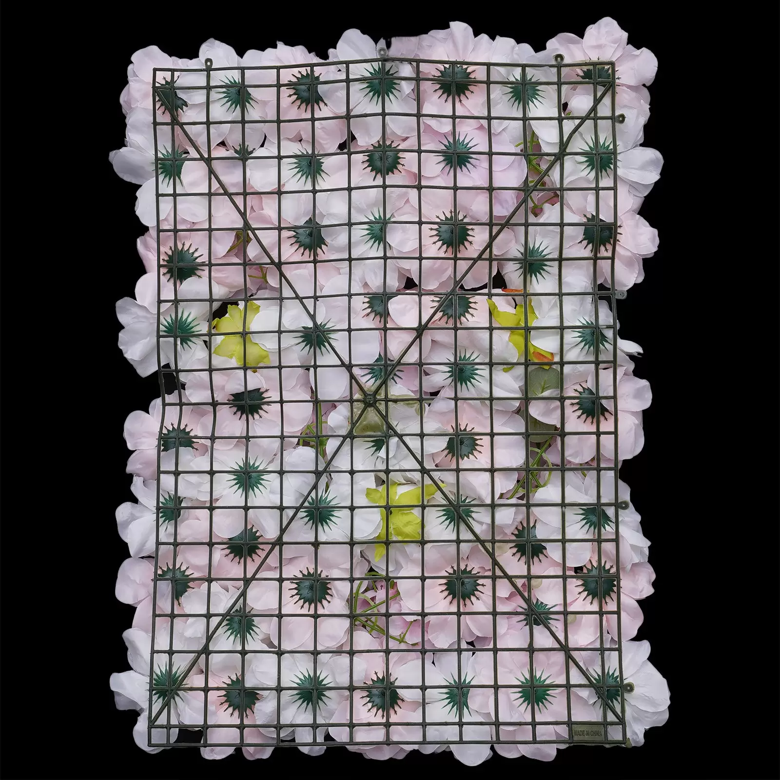 12 paneles de rosas artificiales para decoración de pared, 40 x 60 cm, rosa hortensia rosa claro