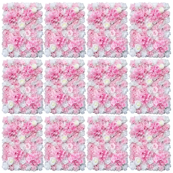 CNCEST 12 piezas de pared de flores de plantas (40 * 60 cm) dalia blanca + champán profundo, para boda CNCEST 12 piezas de pared de flores de plantas (40 * 60 cm) dalia blanca + champán profundo, para boda