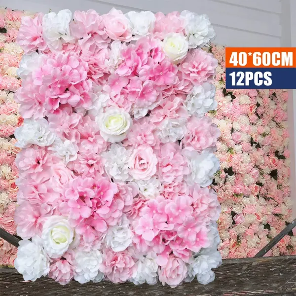 CNCEST 12 piezas de pared de flores de plantas (40 * 60 cm) dalia blanca + champán profundo, para boda