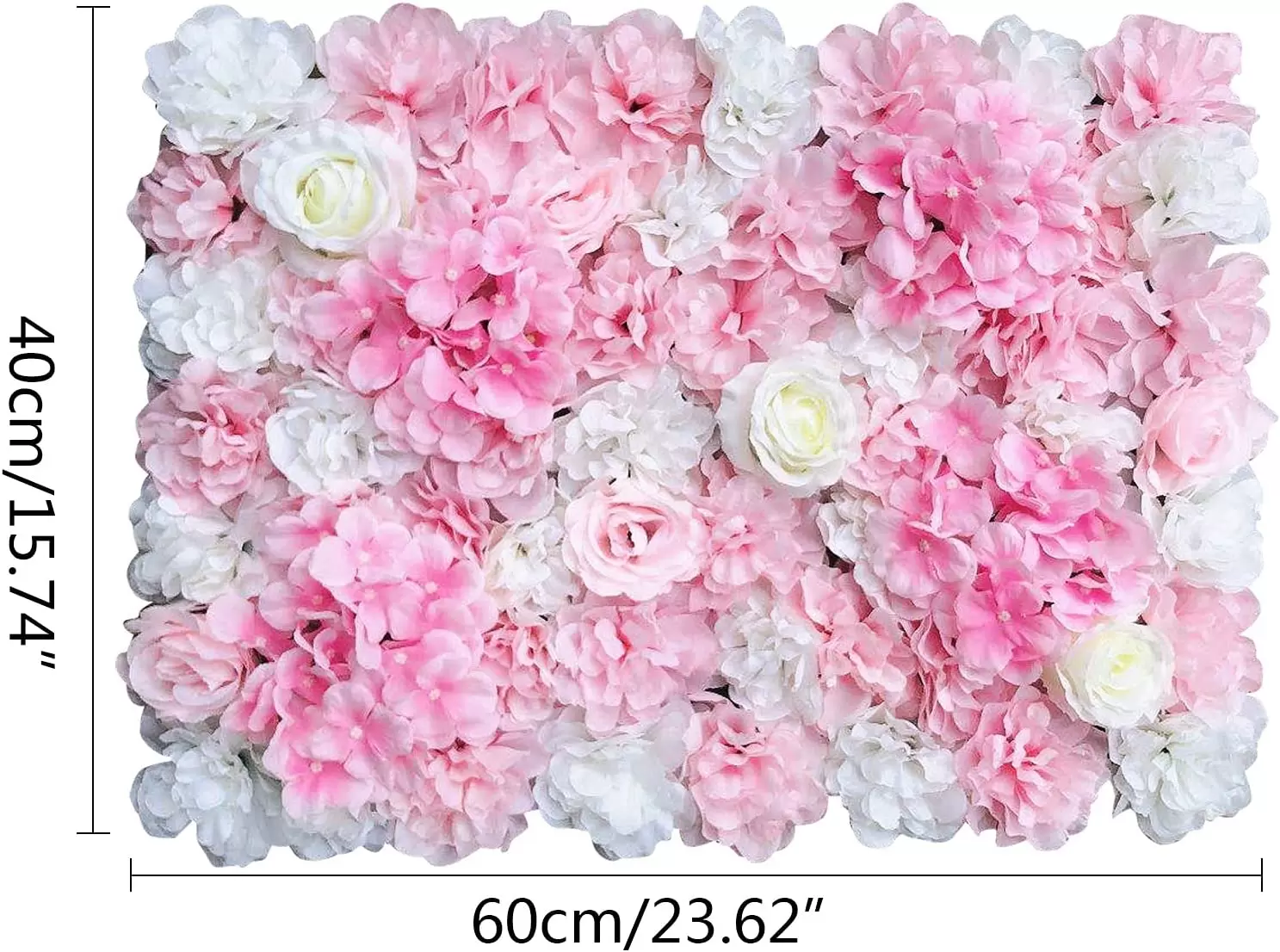 CNCEST 12 piezas de pared de flores de plantas (40 * 60 cm) dalia blanca + champán profundo, para boda
