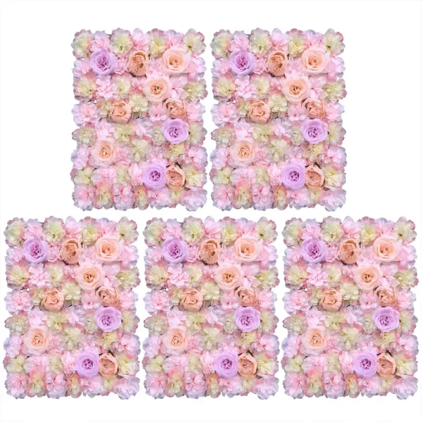 5 x Pared de flores artificiales Pared de rosas Fondo de calle de boda DIY