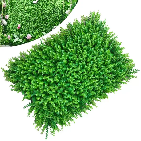 CNCEST 12 piezas de alfombra de plantas artificiales, Panel de plantas, alfombra verde, césped de pared de 60x40cm