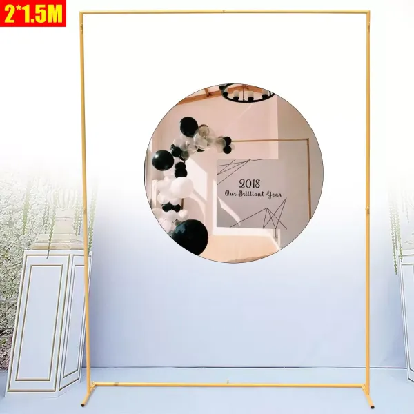 Kit de Arco de Globo Cuadrado de Metal Dorado Desmontable