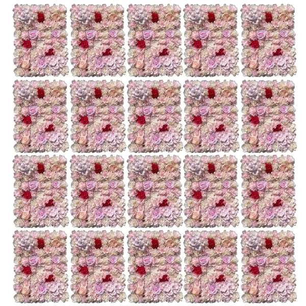CNCEST 20 piezas de pared vegetal (40 * 60 cm) dalia amarilla clara + dalia rosa + rosa, Fondo de decoración de Bricolaje para Bodas