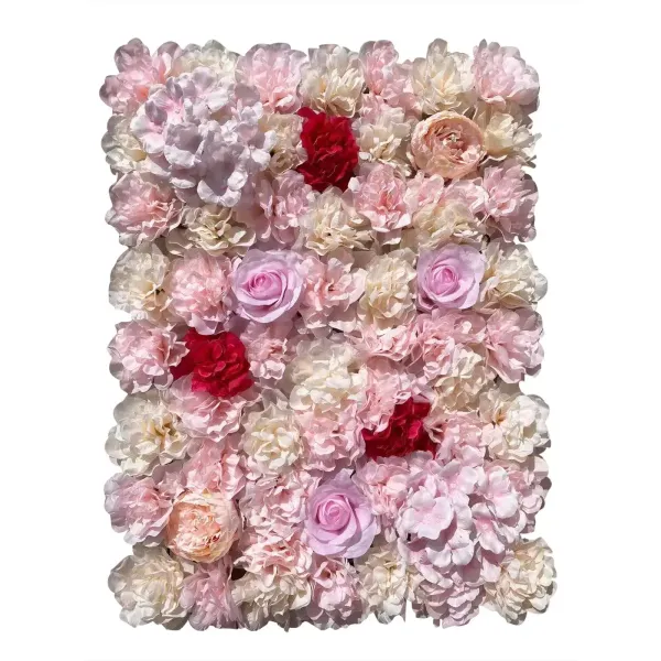 CNCEST 20 piezas de pared vegetal (40 * 60 cm) dalia amarilla clara + dalia rosa + rosa, Fondo de decoración de Bricolaje para Bodas