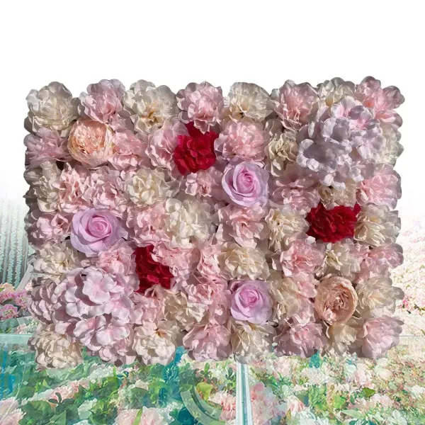 CNCEST 20 piezas de pared vegetal (40 * 60 cm) dalia amarilla clara + dalia rosa + rosa, Fondo de decoración de Bricolaje para Bodas