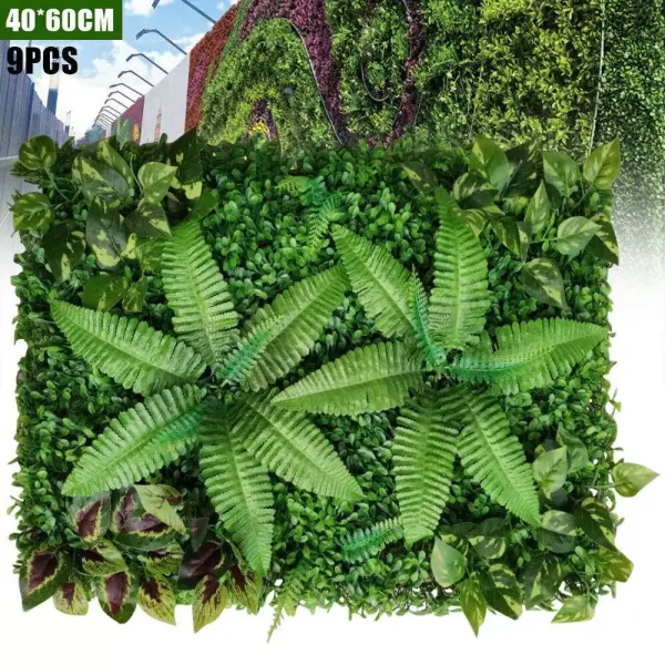 9 unidades de setos artificiales para la pared de plantas, fondo de privacidad, decoración de pared, valla de jardín