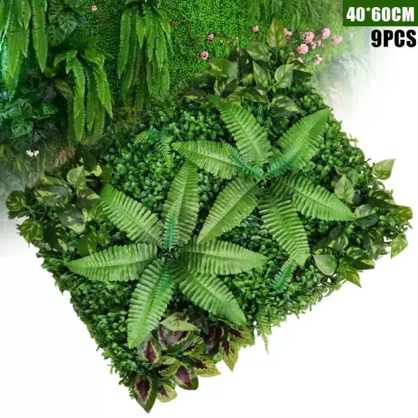 9 unidades de setos artificiales para la pared de plantas, fondo de privacidad, decoración de pared, valla de jardín