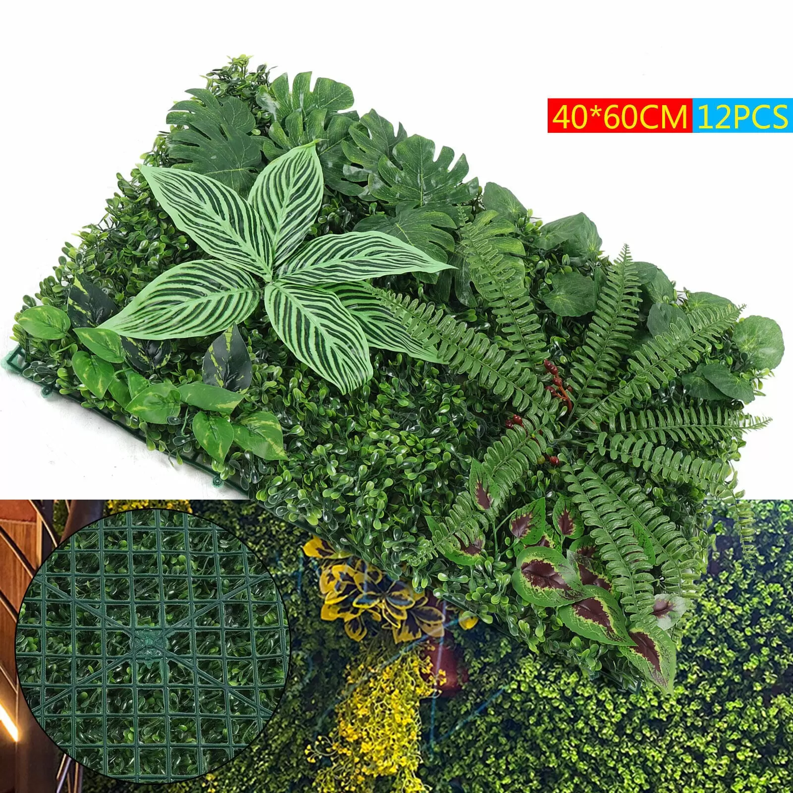 9 unidades de setos artificiales para la pared de plantas, fondo de privacidad, decoración de pared, valla de jardín