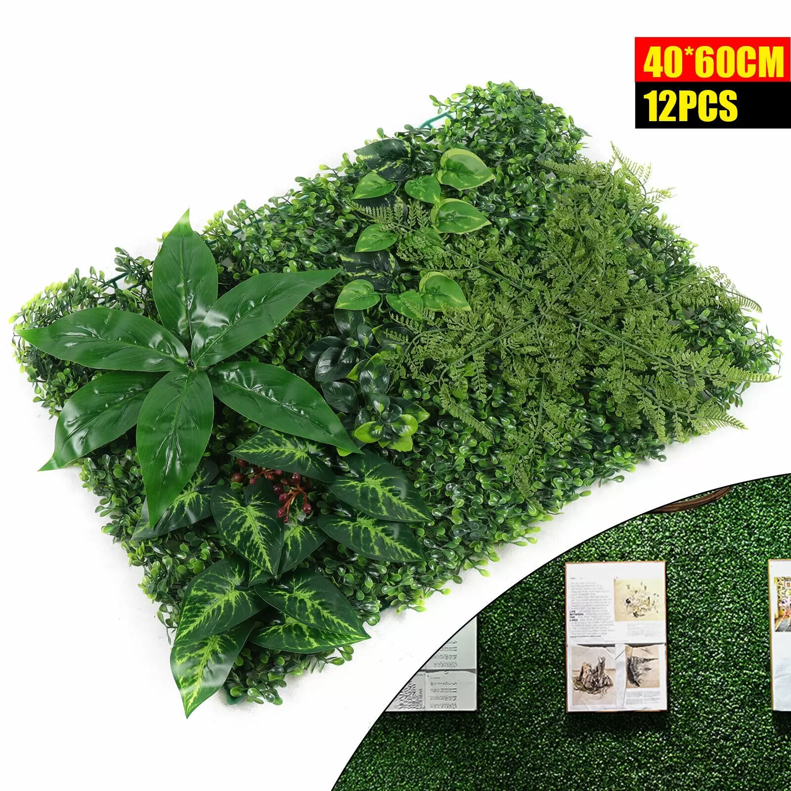 9 unidades de setos artificiales para la pared de plantas, fondo de privacidad, decoración de pared, valla de jardín