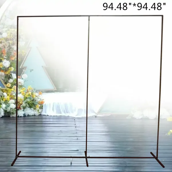 Arco de hierro para boda, arco de globo,  rectángulo, fondo, soporte para flores, fondo para fotografía, 2,4 m x 2,4 m