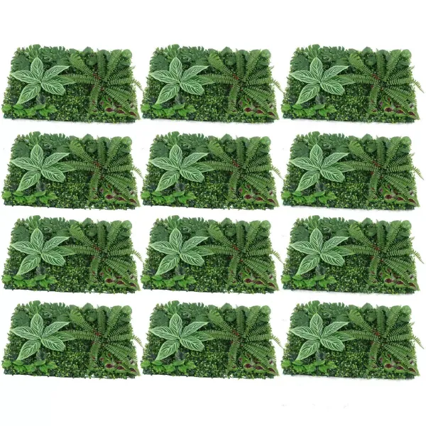Paneles de seto artificiales, decoración de jardín y pared, césped grueso, duradero, hoja realista, 12 unidades 40 x 60 cm Paneles de seto artificiales, decoración de jardín y pared, césped grueso, duradero, hoja realista, 12 unidades 40 x 60 cm