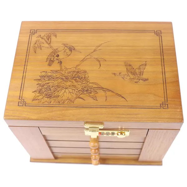 Joyero de madera grande, armario de joyería, vitrina para joyas, armario de caja, collar, anillo de almacenamiento con cerradura Joyero de madera grande, armario de joyería, vitrina para joyas, armario de caja, collar, anillo de almacenamiento con cerradura