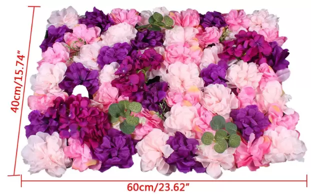 Pared de flores artificiales 6 piezas Pared de flores de boda para decoración de fondo de fotografía de boda