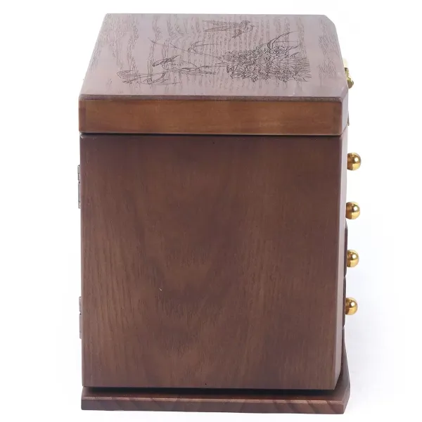 Joyero retro de madera de 5 capas con espejo, cerradura de combinación, cajón, regalo ideal para el día de San Valentín, Día de la Madre