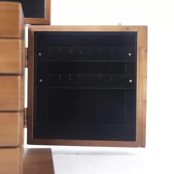 Joyero retro de madera de 5 capas con espejo, cerradura de combinación, cajón, regalo ideal para el día de San Valentín, Día de la Madre Joyero retro de madera de 5 capas con espejo, cerradura de combinación, cajón, regalo ideal para el día de San Valentín, Día de la Madre
