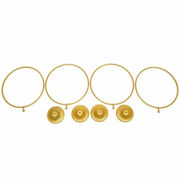 CNCEST 4 soportes redondos de metal para decoración de mesa con diseño de flores，45 cm de diámetro y 13 mm（dorado）