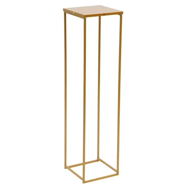 Soporte dorado para flores con geometría altura de 100 cm, soporte de metal para decoración de bodas 9,84 x 9,84 x 39,37 pulgadas