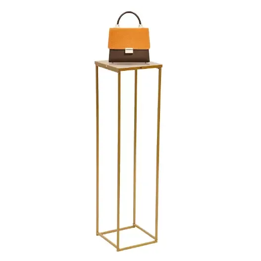 Soporte dorado para flores con geometría altura de 100 cm, soporte de metal para decoración de bodas 9,84 x 9,84 x 39,37 pulgadas Soporte dorado para flores con geometría altura de 100 cm, soporte de metal para decoración de bodas 9,84 x 9,84 x 39,37 pulgadas
