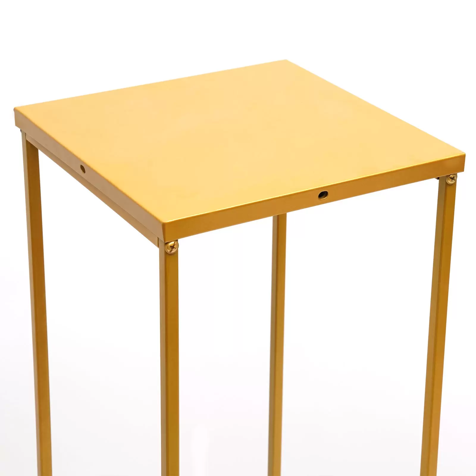 Soporte dorado para flores con geometría altura de 100 cm, soporte de metal para decoración de bodas 9,84 x 9,84 x 39,37 pulgadas