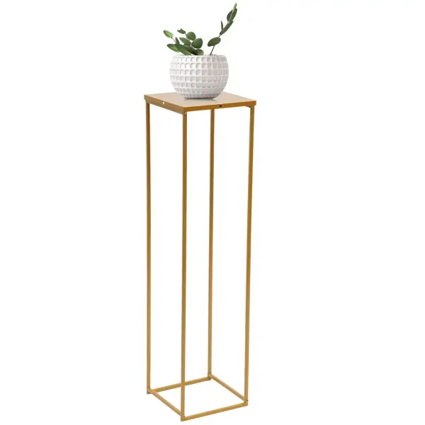 Soporte dorado para flores con geometría altura de 100 cm, soporte de metal para decoración de bodas 9,84 x 9,84 x 39,37 pulgadas Soporte dorado para flores con geometría altura de 100 cm, soporte de metal para decoración de bodas 9,84 x 9,84 x 39,37 pulgadas