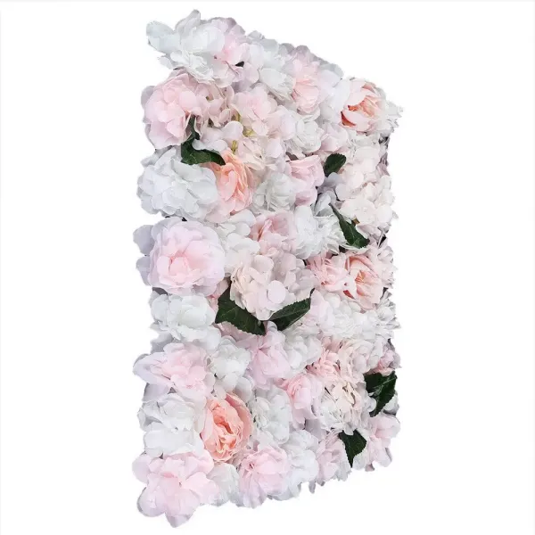6 piezas de flores artificiales de pared de hortensias y rosas, panel de flores falsas para boda, telón de fondo