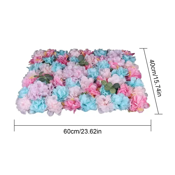 12 paneles de pared de flores artificiales, 15.75 x 23.62 x 0.79 pulgadas, alfombrilla de pared de flores, paneles de flores de seda