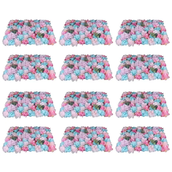 12 paneles de pared de flores artificiales, 15.75 x 23.62 x 0.79 pulgadas, alfombrilla de pared de flores, paneles de flores de seda 12 paneles de pared de flores artificiales, 15.75 x 23.62 x 0.79 pulgadas, alfombrilla de pared de flores, paneles de flores de seda
