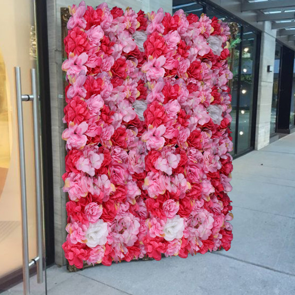 Pared de rosas artificiales, 6 unidades, flores artificiales, fondo de flores, panel de pared, panel de seda
