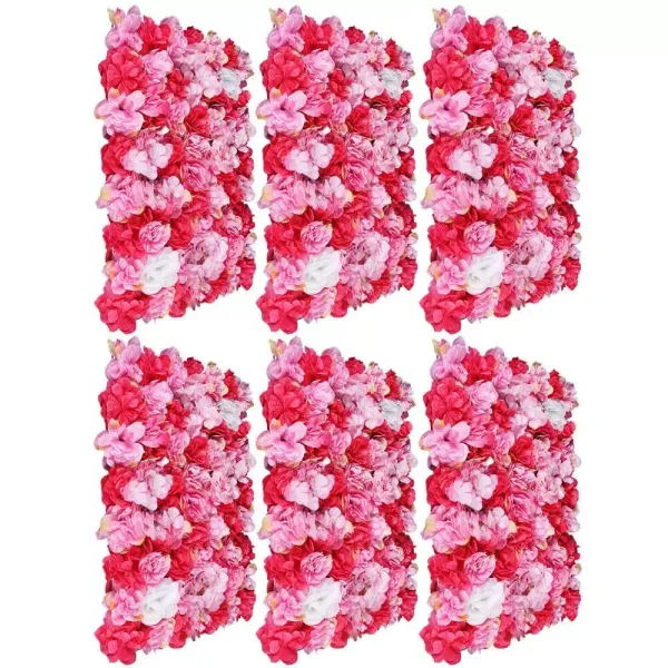 Pared de rosas artificiales, 6 unidades, flores artificiales, fondo de flores, panel de pared, panel de seda