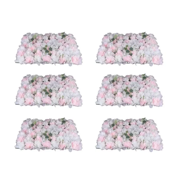 6 flores artificiales para pared de 40 x 60 x 2 cm, fondo de flores para manualidades, bodas, calle, fondo de flores