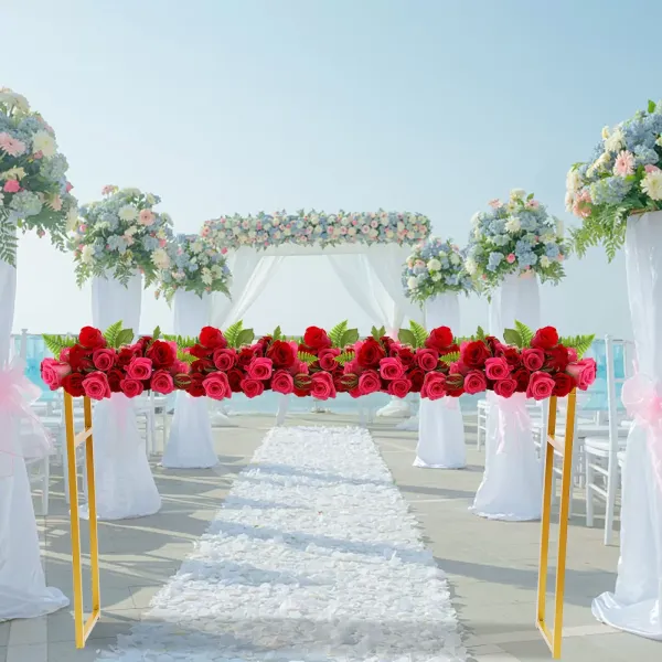 Soporte de flores para decoración de fiestas, color dorado