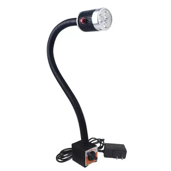 Lámpara para máquina de 6 W, 3 LED, magnética, cuello de cisne, luz flexible, 220 V, base LED, 660 lm