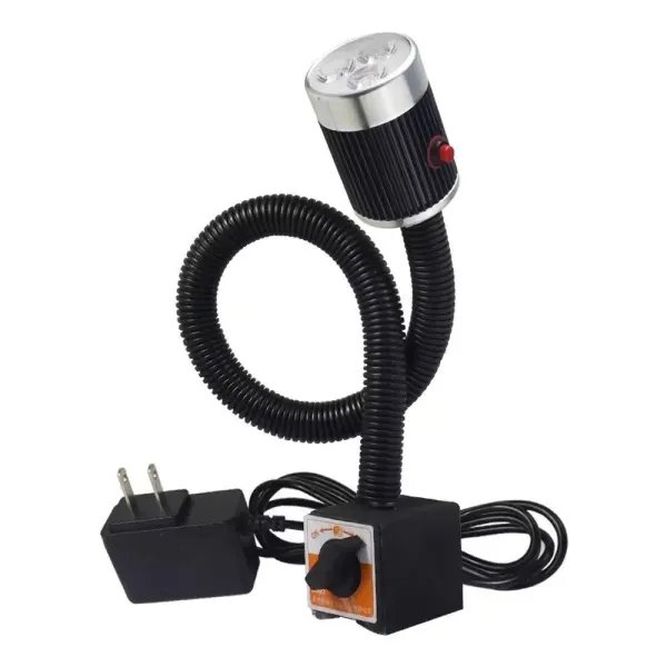 Lámpara para máquina de 6 W, 3 LED, magnética, cuello de cisne, luz flexible, 220 V, base LED, 660 lm Lámpara para máquina de 6 W, 3 LED, magnética, cuello de cisne, luz flexible, 220 V, base LED, 660 lm