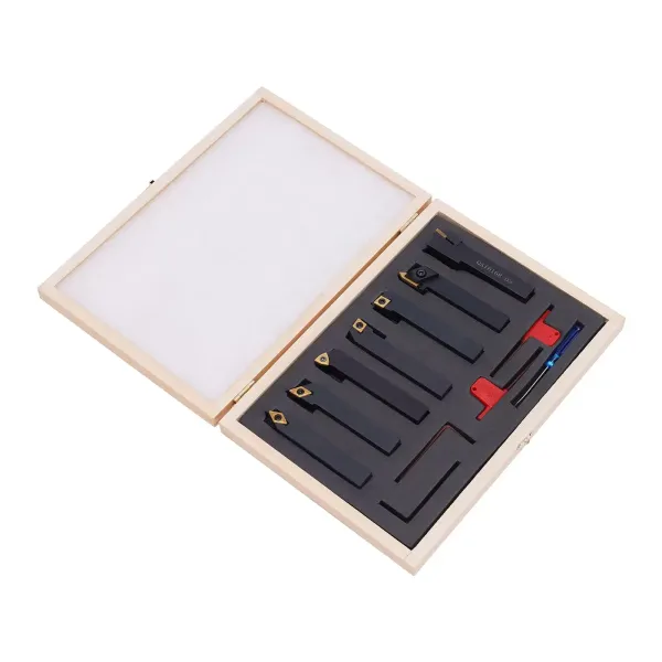 CNCEST Juego de cinceles de metal duro con placa de corte reversible para torno-herramienta de torno de 16 mm